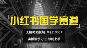 小红书国学赛道，无脑粘贴复制，单日1K，实操演示，小白即刻上手【揭秘】-八爪鱼资源库