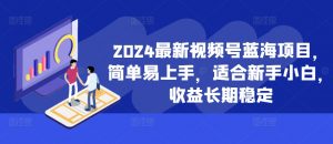 2024最新视频号蓝海项目，简单易上手，适合新手小白，收益长期稳定-八爪鱼资源库