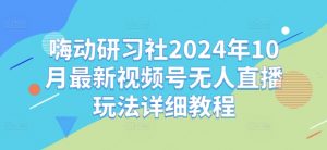 嗨动研习社2024年10月最新视频号无人直播玩法详细教程-八爪鱼资源库