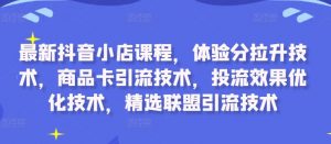 最新抖音小店课程,体验分拉升技术,商品卡引流技术,投流效果优化技术,精选联盟引流技术-八爪鱼资源库