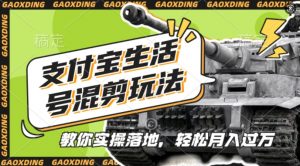 支付宝生活号军事赛道混剪玩法，纯原创视频，手把手教你实操落地，懒人必看【揭秘】-八爪鱼资源库