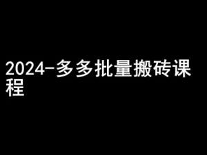 2024拼多多批量搬砖课程-闷声搞钱小圈子-八爪鱼资源库