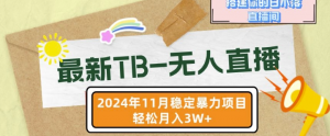 【最新TB-无人直播】11月最新,打造你的日不落直播间,轻松月入过W【揭秘】-八爪鱼资源库