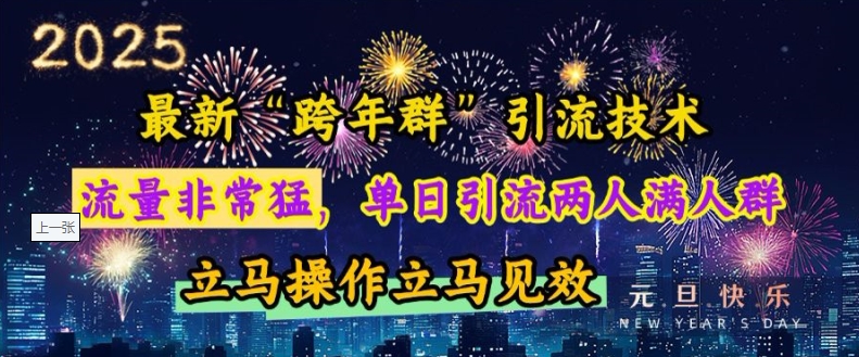 最新“跨年群”引流，流量非常猛，单日引流两人满人群，立马操作立马见效【揭秘】-八爪鱼资源库