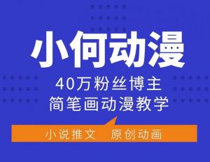 小何动漫简笔画动漫教学，40万粉丝博主课程，可做伙伴计划、分成计划、接广告等-八爪鱼资源库