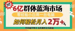 6亿群体蓝海市场,零经验小白用一台电脑,如何轻松月入过w【揭秘】-八爪鱼资源库