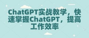ChatGPT实战教学，快速掌握ChatGPT，提高工作效率-八爪鱼资源库