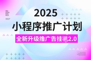 2025小程序推广计划，撸广告挂JI3.0玩法，日均5张【揭秘】-八爪鱼资源库