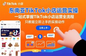 东南亚TikTok小店运营实操，一站式掌握TikTok小店运营全流程，只教能立即上手的实操动作-八爪鱼资源库