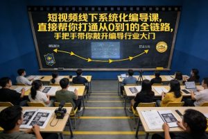 短视频线下系统化编导课，直接帮你打通从0到1的全链路，手把手带你敲开编导行业大门-八爪鱼资源库