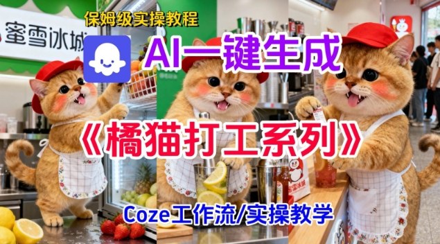 Coze扣子工作流一键生成胖橘猫打工短视频,保姆级实操搭建教学-八爪鱼资源库