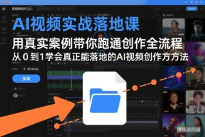 AI视频实战落地课，用真实案例带你跑通创作全流程，从0到1学会真正能落地的AI视频创作方法-八爪鱼资源库