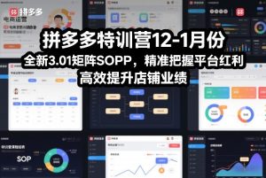 拼多多特训营12-1月份，全新3.01矩阵Sop，精准把握平台红利，高效提升店铺业绩-八爪鱼资源库