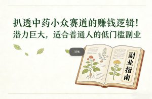 扒透中药小众赛道的賺米逻辑，潜力巨大，适合普通人的低门槛副业-八爪鱼资源库