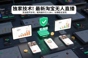 独家技术！最新淘宝无人直播：无违规不封号，矩阵操作日入1K+，长期稳定变现【揭秘】-八爪鱼资源库