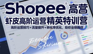 Shopee虾皮高阶运营精英特训营，高阶运营技巧+流量提升+转化率优化，助你业绩翻倍-八爪鱼资源库