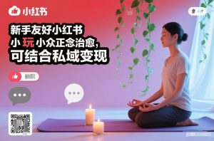 新手友好小红书小众正念治愈，玩法简单，可结合私域变现-八爪鱼资源库