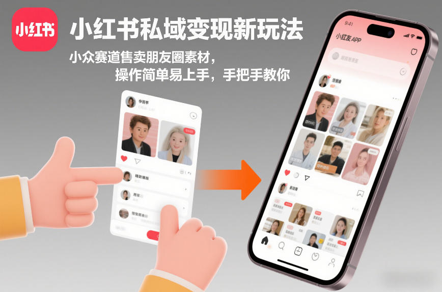 小红书私域变现新玩法,小众赛道售卖朋友圈素材,操作简单易上手,手把手教你-八爪鱼资源库