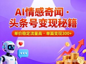 头条号做AI情感奇闻内容，单价稳定流量高，一篇变现3张-八爪鱼资源库