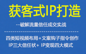 获客型IP打造，破解流量信任成，四类短视频布局+文案钩子指令创作IP三大信任状+IP变现四大模式-八爪鱼资源库