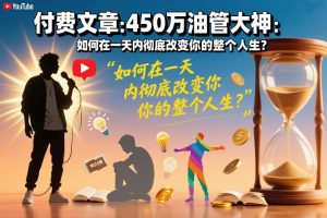 付费文章：450万油管大神：如何在一天内彻底改变你的整个人生？-八爪鱼资源库
