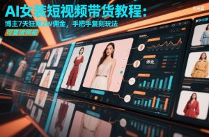 AI女装短视频带货教程：博主7天狂賺2W佣金，手把手复刻玩法，可直接照搬-八爪鱼资源库