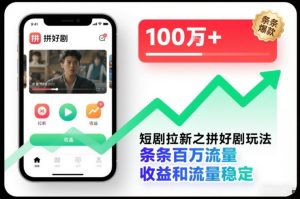 短剧拉新之拼好剧玩法，条条百万流量，收益和流量稳定-八爪鱼资源库