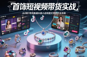 首饰短视频带货实战，从0到1带你跑通抖音小店和图文带货的全流程-八爪鱼资源库