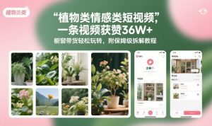 植物类情感类短视频,一条视频获赞36W+,橱窗带货轻松玩转,附保姆级拆解教程-八爪鱼资源库