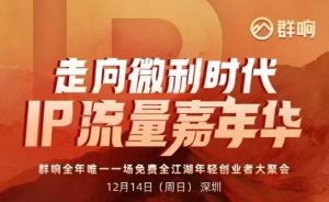 2025ip嘉年华万人12月14深圳线下课，走向微利时代，IP流量嘉年华，实操性极强的商业干货课-八爪鱼资源库