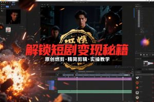 短剧拉新之原创燃剪精简剪辑实操课，解锁短剧变现秘籍-八爪鱼资源库