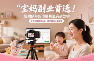 宝妈副业首选！短视频带货母婴赛道实战教学，新手也能轻松出单，碎片时间轻松增收-八爪鱼资源库