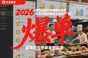 2026餐饮店铺外卖商家必修课，帮你彻底搞懂线上运营的门道，实实在在把单量做起来-八爪鱼资源库