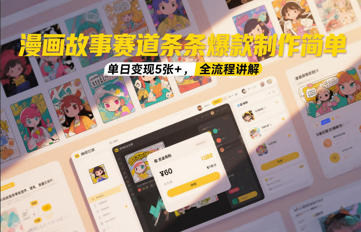 漫画故事赛道条条爆款制作简单,单日变现5张+,全流程讲解-八爪鱼资源库