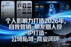 个人影响力打造2026年,自我营销-朋友圈人设-IP打造-公域私域-商业闭环-八爪鱼资源库