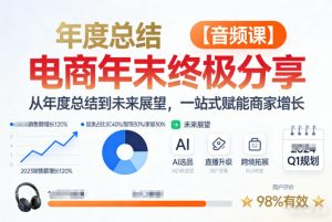 电商年未终极分享，从年度总结到未来展望，一站式赋能商家增长【音频课】-八爪鱼资源库