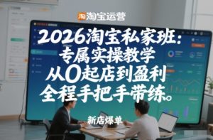 2026淘宝私家班:专属实操教学,从0起店到盈利,全程手把手带练-八爪鱼资源库