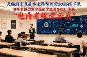 天猫淘宝直通车无界特训营2026线下课,电商老板运营总监必学直通车推广体系-八爪鱼资源库