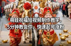 萌娃祝福短视频制作教学，5分钟教会你，快速起号涨粉-八爪鱼资源库