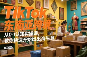 TikTok东南亚跨境从0-1认知实操课，教你快速开始出海生意-八爪鱼资源库
