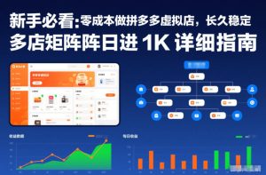 新手必看：零成本做拼多多虚拟店，长久稳定，多店矩阵日进1K详细指南【揭秘】-八爪鱼资源库