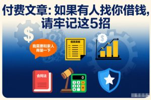 付费文章：如果有人找你借钱，请牢记这5招-八爪鱼资源库