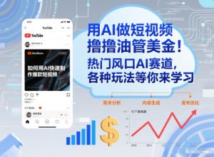 用AI做短视频撸油管美金，热门风口AI赛道，你不做我做，各种玩法等你来学习-八爪鱼资源库