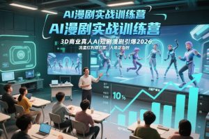 AI漫剧实战训练营,3D商业真人AI短剧漫剧引爆2026,流量红利期已至,入场正当时-八爪鱼资源库