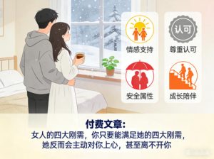 付费文章：女人的四大刚需，你只要能满足她的四大刚需，她反而会主动对你上心，甚至离不开你-八爪鱼资源库