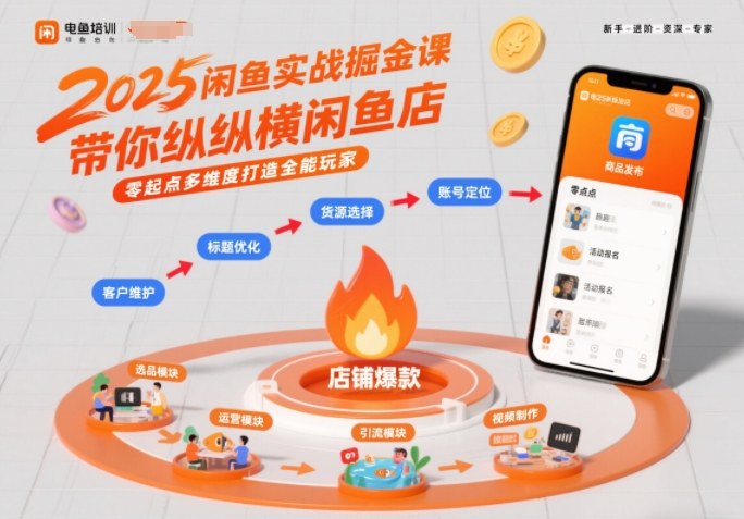 2025闲鱼实战掘金课,带你纵横闲鱼店,零起点多维度打造全能玩家-八爪鱼资源库