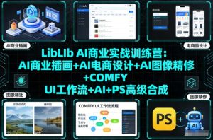 LibLIb AI商业实战训练营：AI商业插画+AI电商设计+AI图像精修+COMFY UI工作流+AI+PS高级合成-八爪鱼资源库