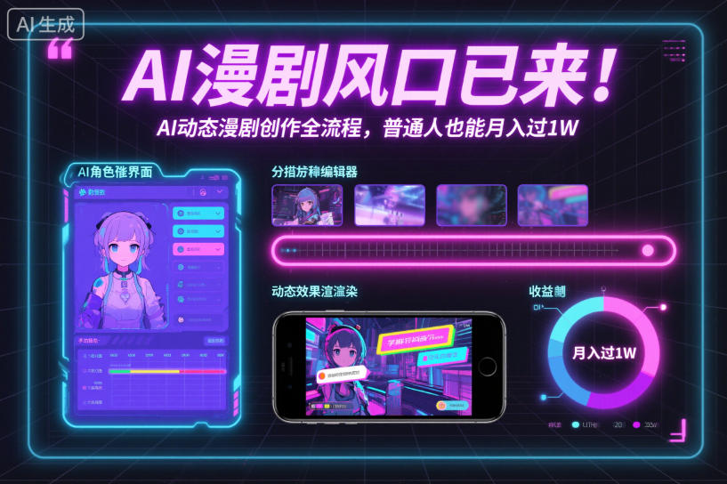AI漫剧风口已来!AI动态漫剧创作全流程,普通人也能月入过1W-八爪鱼资源库