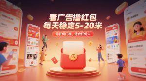 看广告撸红包，每天稳定5-20米，无任何门槛，适合任何人-八爪鱼资源库