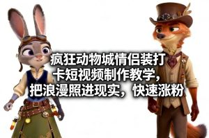 疯狂动物城情侣装打卡短视频制作教学，把浪漫照进现实，快速涨粉-八爪鱼资源库
